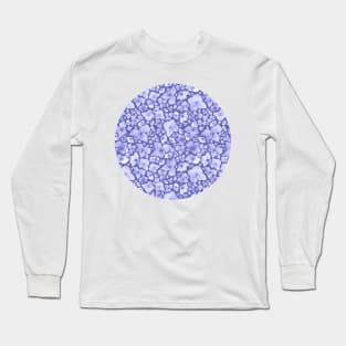 Delicate Hydrangea Watercolor Floral Pattern - Muted Periwinkle Palette Long Sleeve T-Shirt